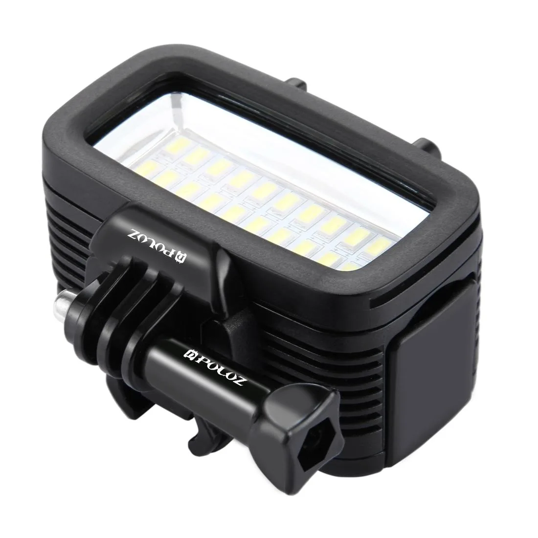 PULUZ 20 LEDs 40m Waterproof IPX8 Studio Light Video & Photo Light with Hot Shoe Base Adapter & Quick Release Buckle & Long Screw & 2 x Filter Plates for GoPro HERO10 Black / HERO9 Black / HERO8 Black / HERO7 /6 /5 /5 Session /4 Session /4 /3+ /3 /2
