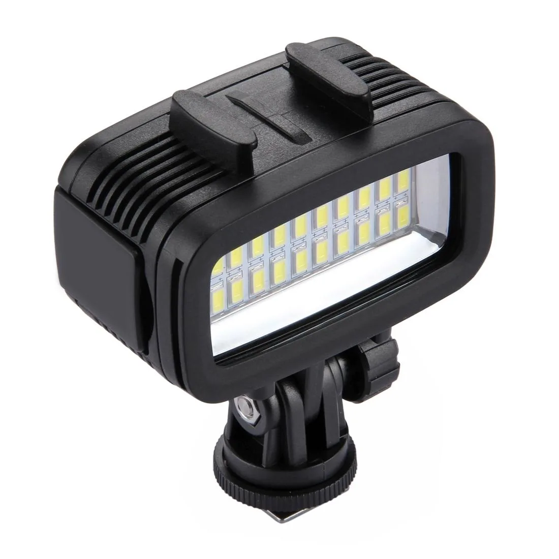 PULUZ 20 LEDs 40m Waterproof IPX8 Studio Light Video & Photo Light with Hot Shoe Base Adapter & Quick Release Buckle & Long Screw & 2 x Filter Plates for GoPro HERO10 Black / HERO9 Black / HERO8 Black / HERO7 /6 /5 /5 Session /4 Session /4 /3+ /3 /2