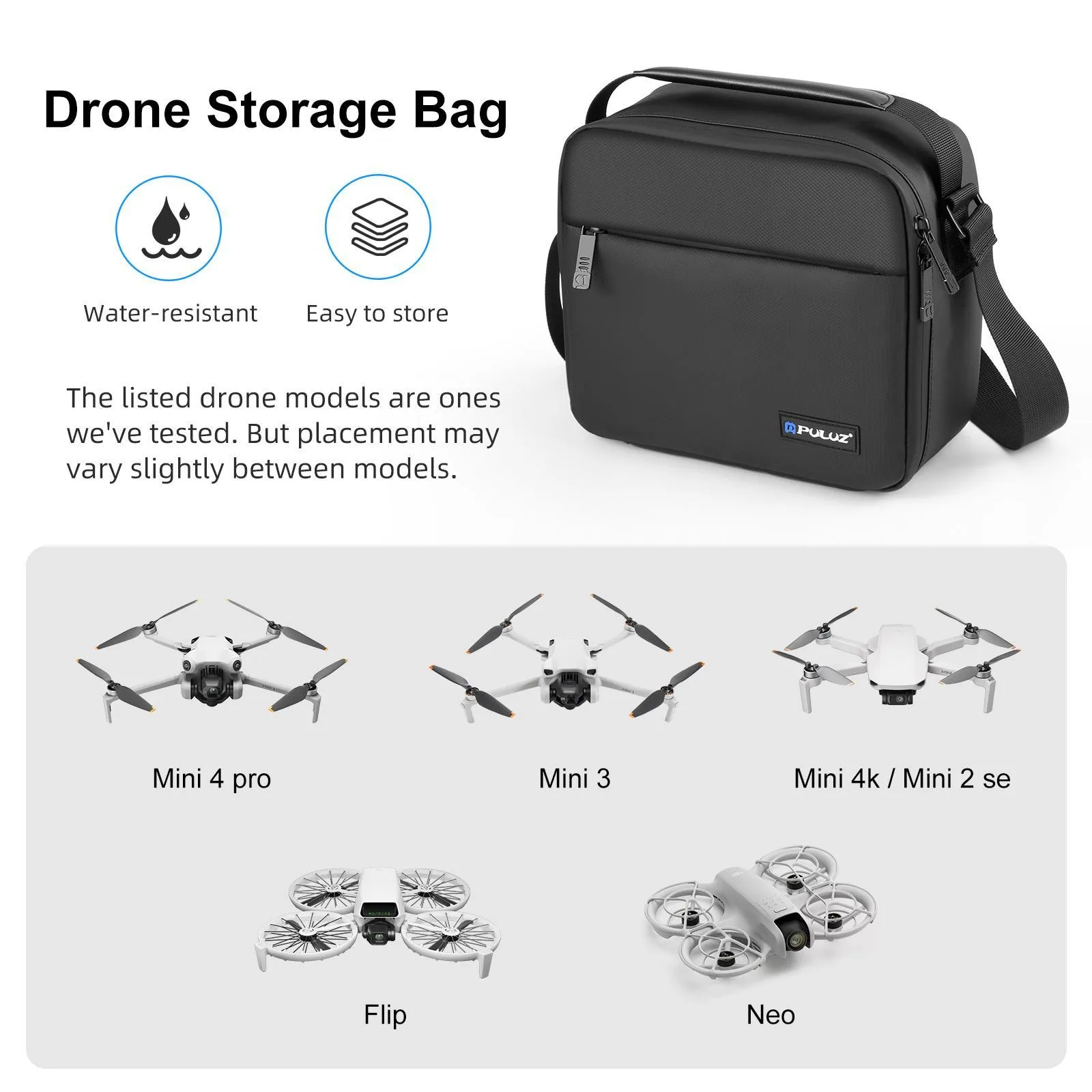 PULUZ Portable Carry Bag Single Shoulder Storage Bag for DJI Mini Series Drone / DJI Osmo Pocket Series (Black)