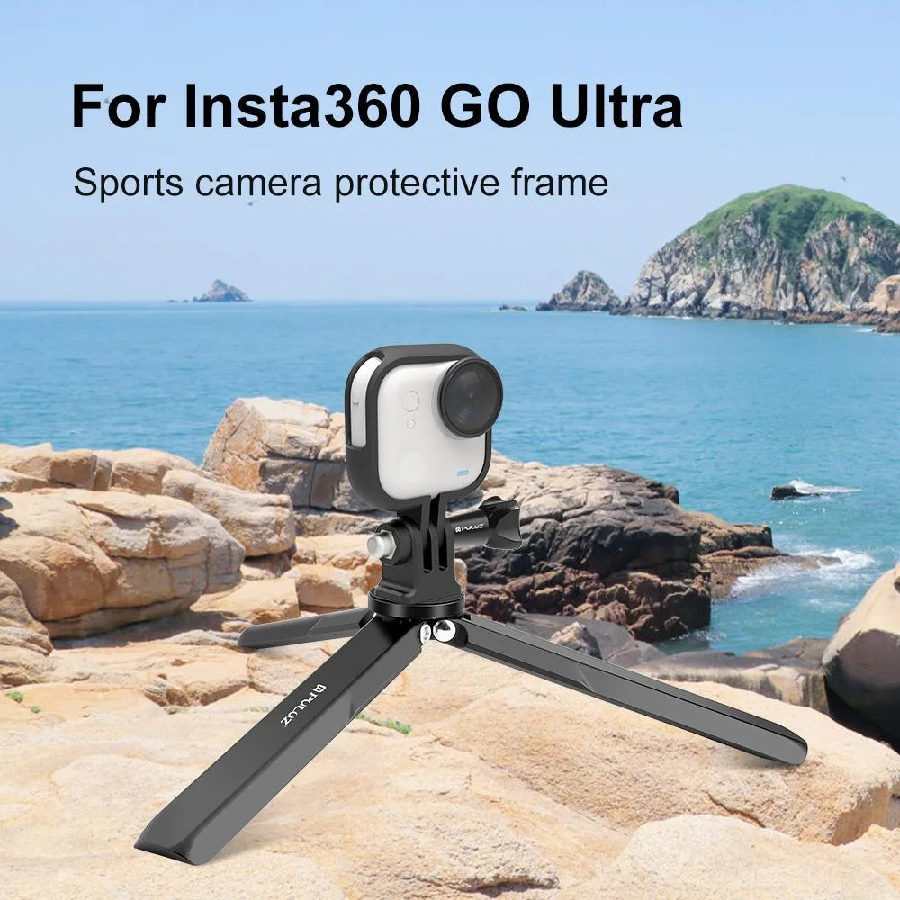 For Insta360 GO Ultra PULUZ PC Plastic Frame Adapter Base Mount (Black)