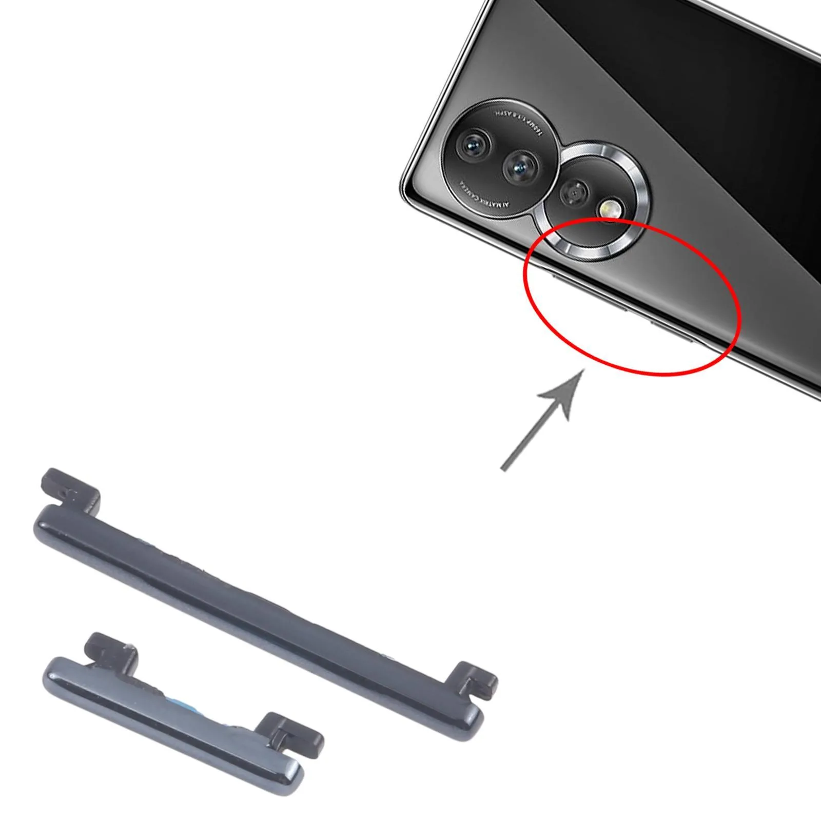 For Honor 80 10pairs Original Power Button and Volume Control Button (Black)
