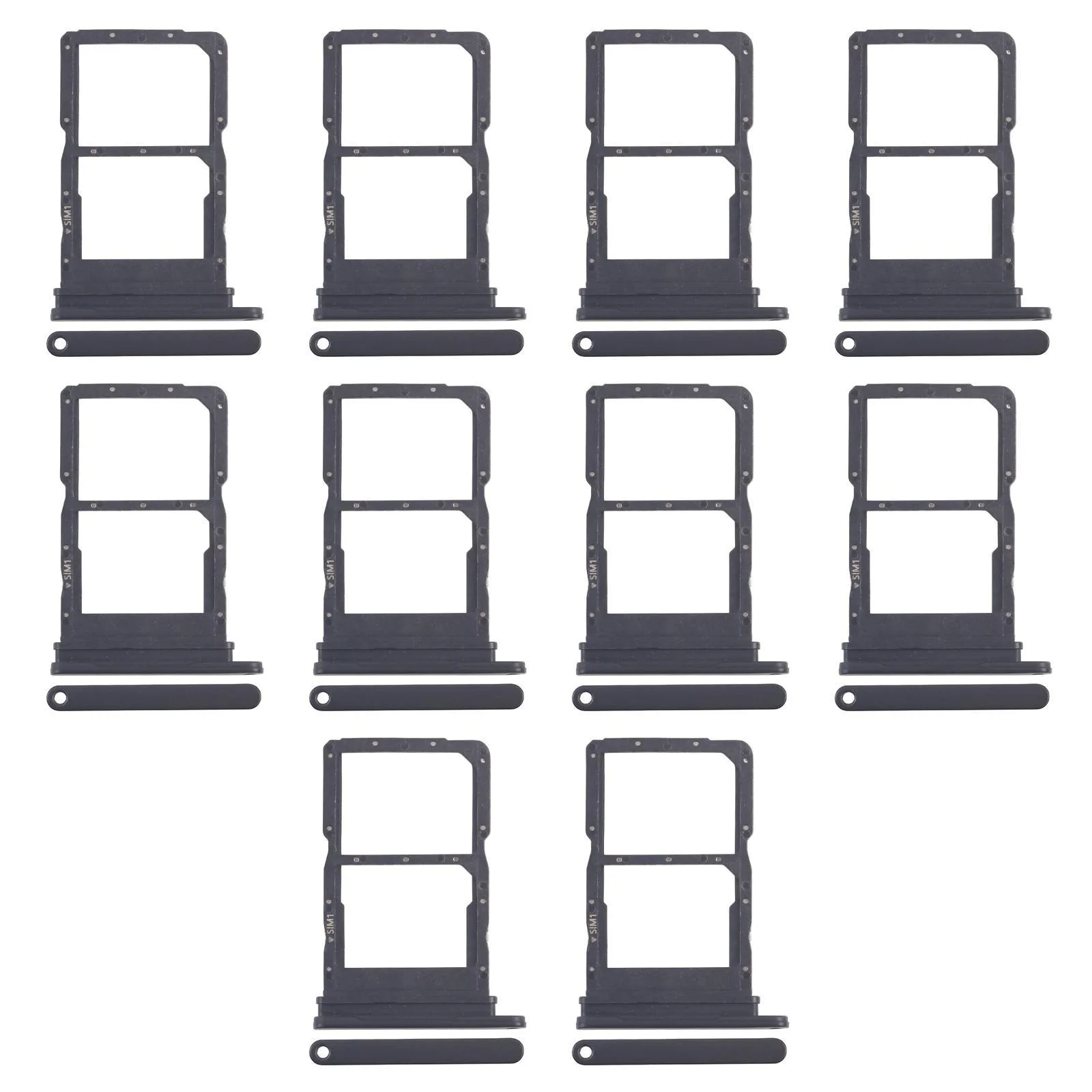 For Huawei nova 11i 10pcs Original SIM Card Tray + SIM Card Tray (Black)