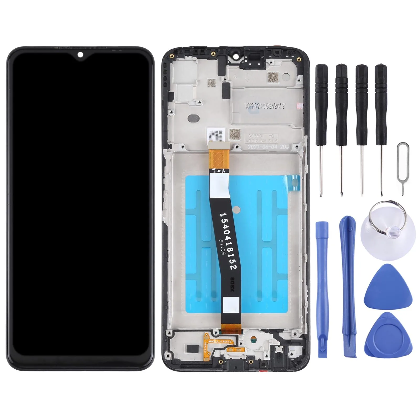 Original LCD Screen for Samsung Galaxy A22 5G SM-A226 Digitizer Full Assembly with Frame (Black)