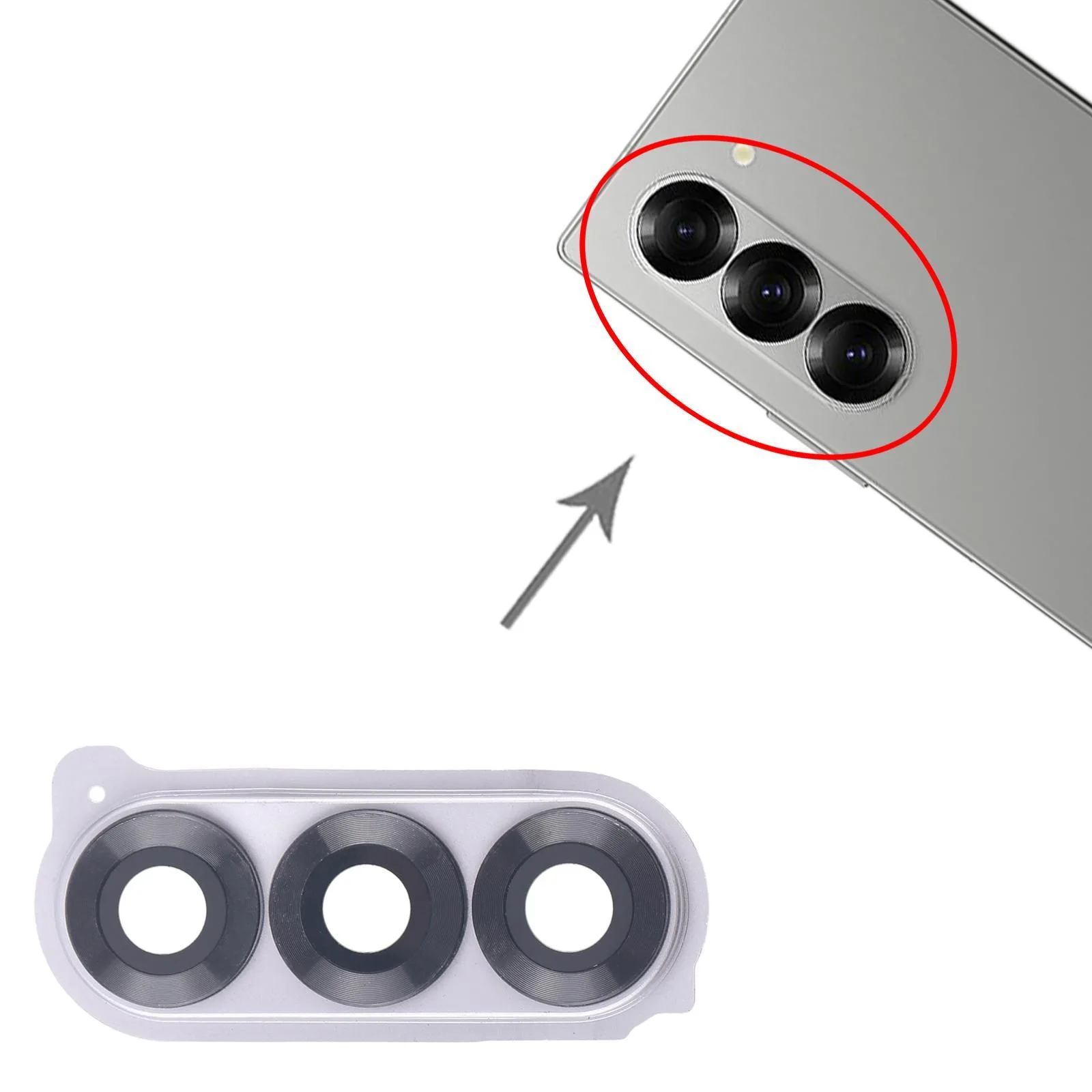 SM-F956B Rear Camera Lens Cover (Silver)