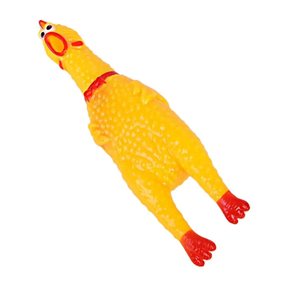 Funny Pet Supplies Rubber Screaming Chicken Cat Dog Vocal Pet Toy, Size:16cm(Yellow)