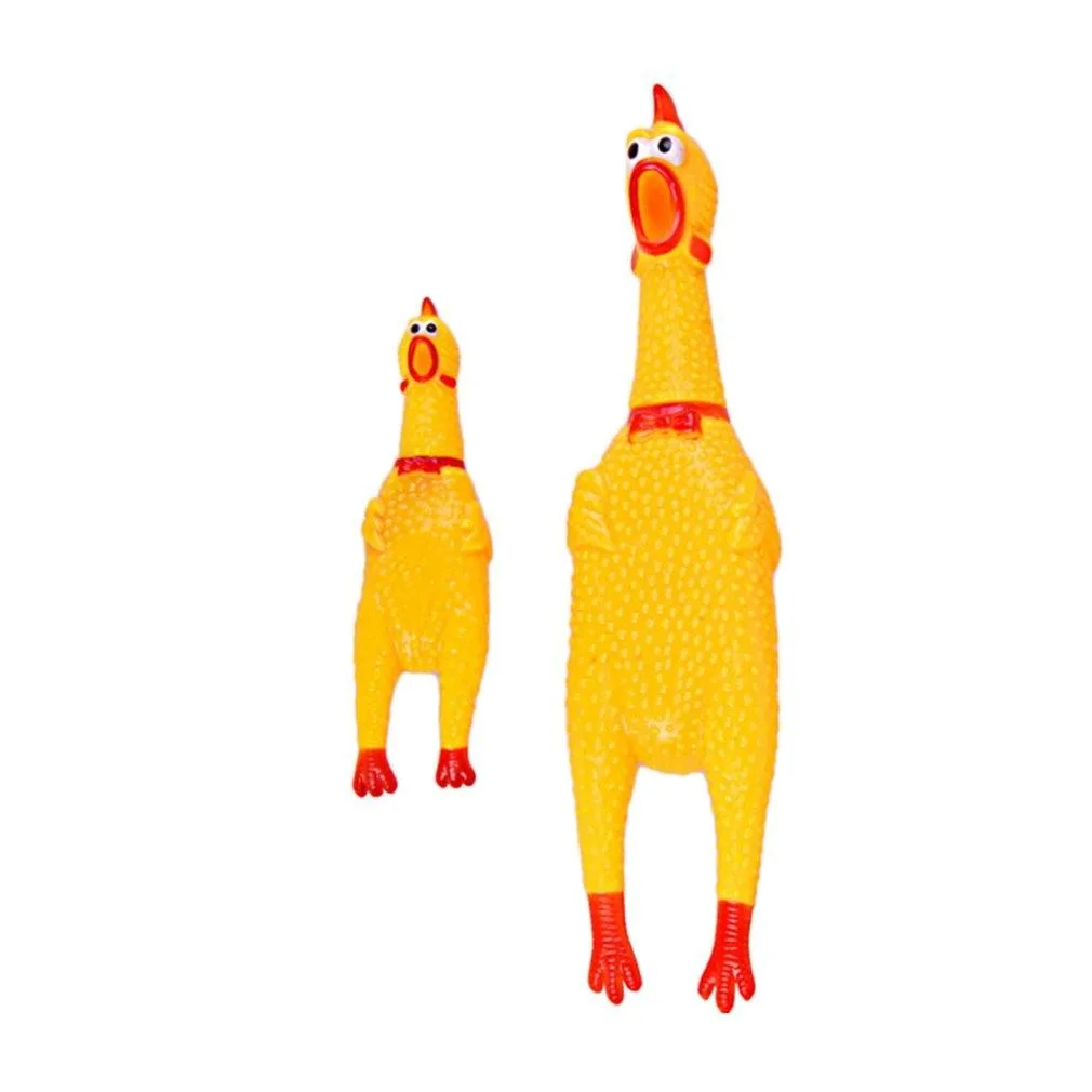 Funny Pet Supplies Rubber Screaming Chicken Cat Dog Vocal Pet Toy, Size:16cm(Yellow)