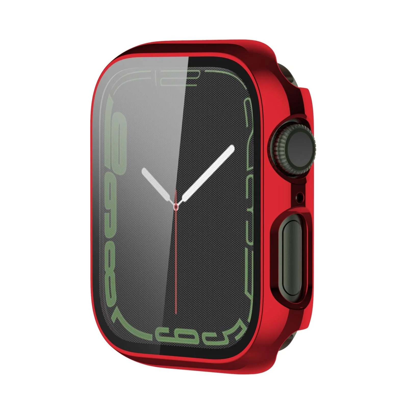 Electroplating Shockproof PC Protective Case with Tempered Glass Film For Apple Watch Series 9 / 8 / 7 45mm