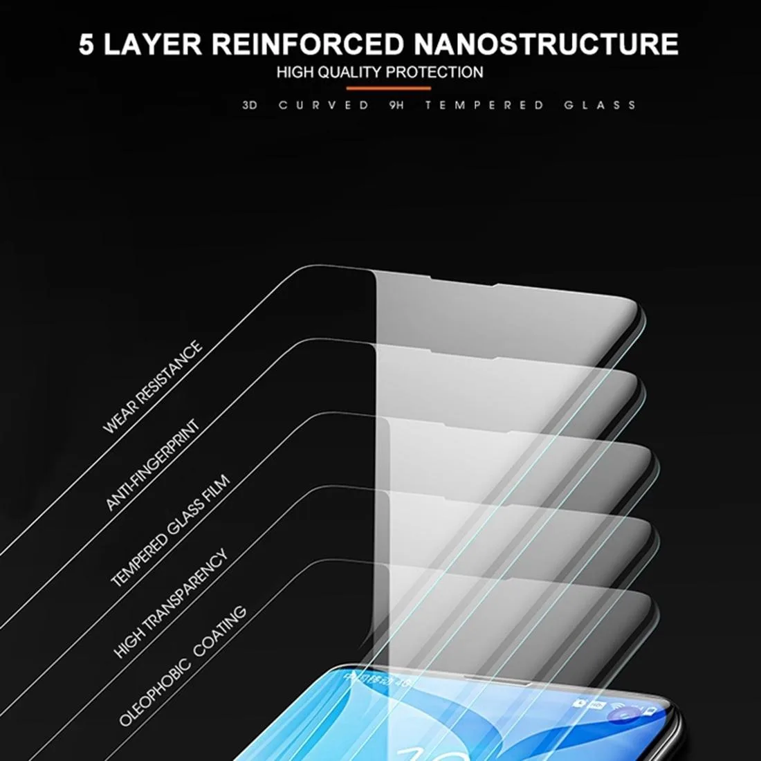 UV Liquid Curved Full Glue Tempered Glass Film For vivo X Note