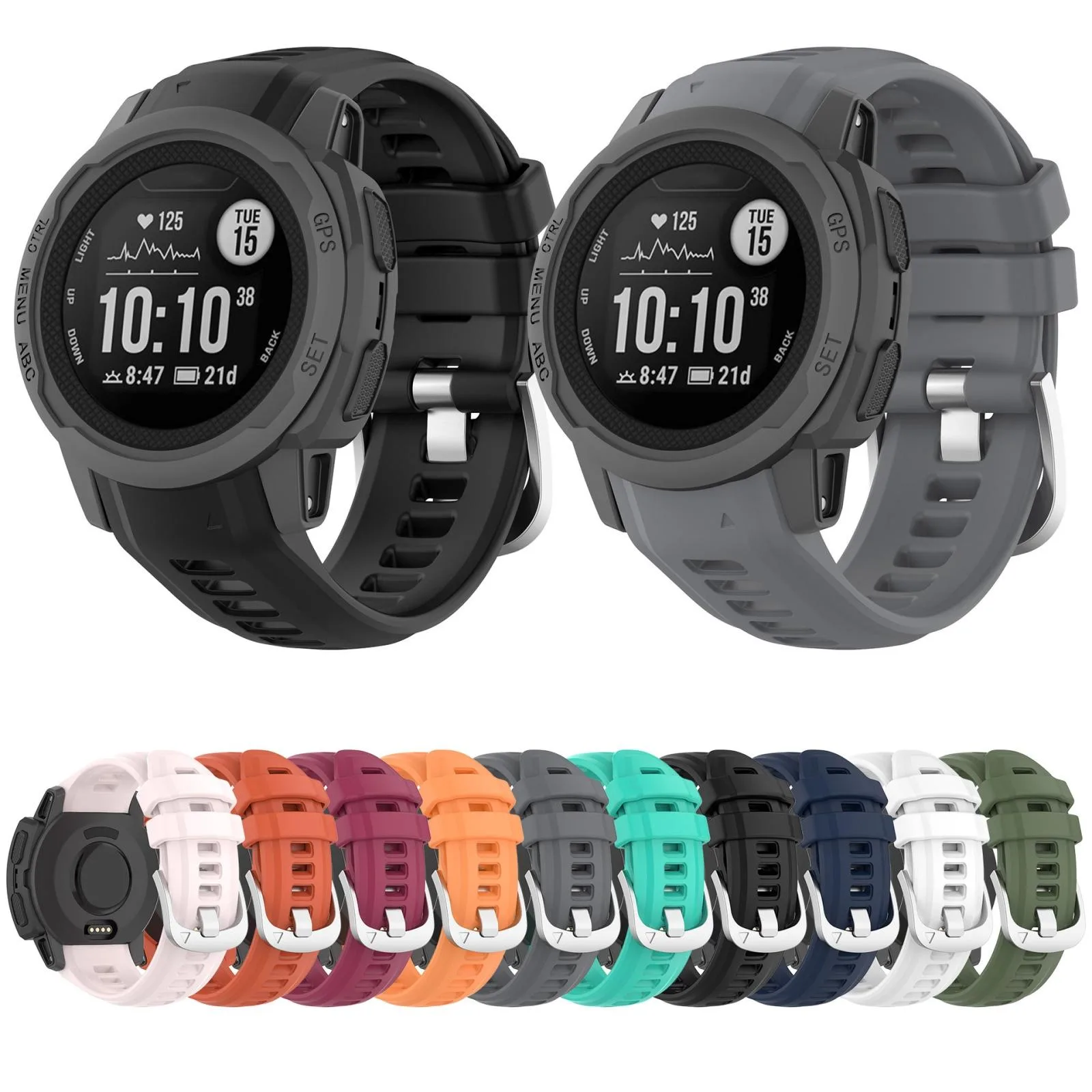 For Garmin Instinct 2S Silicone Watch Band