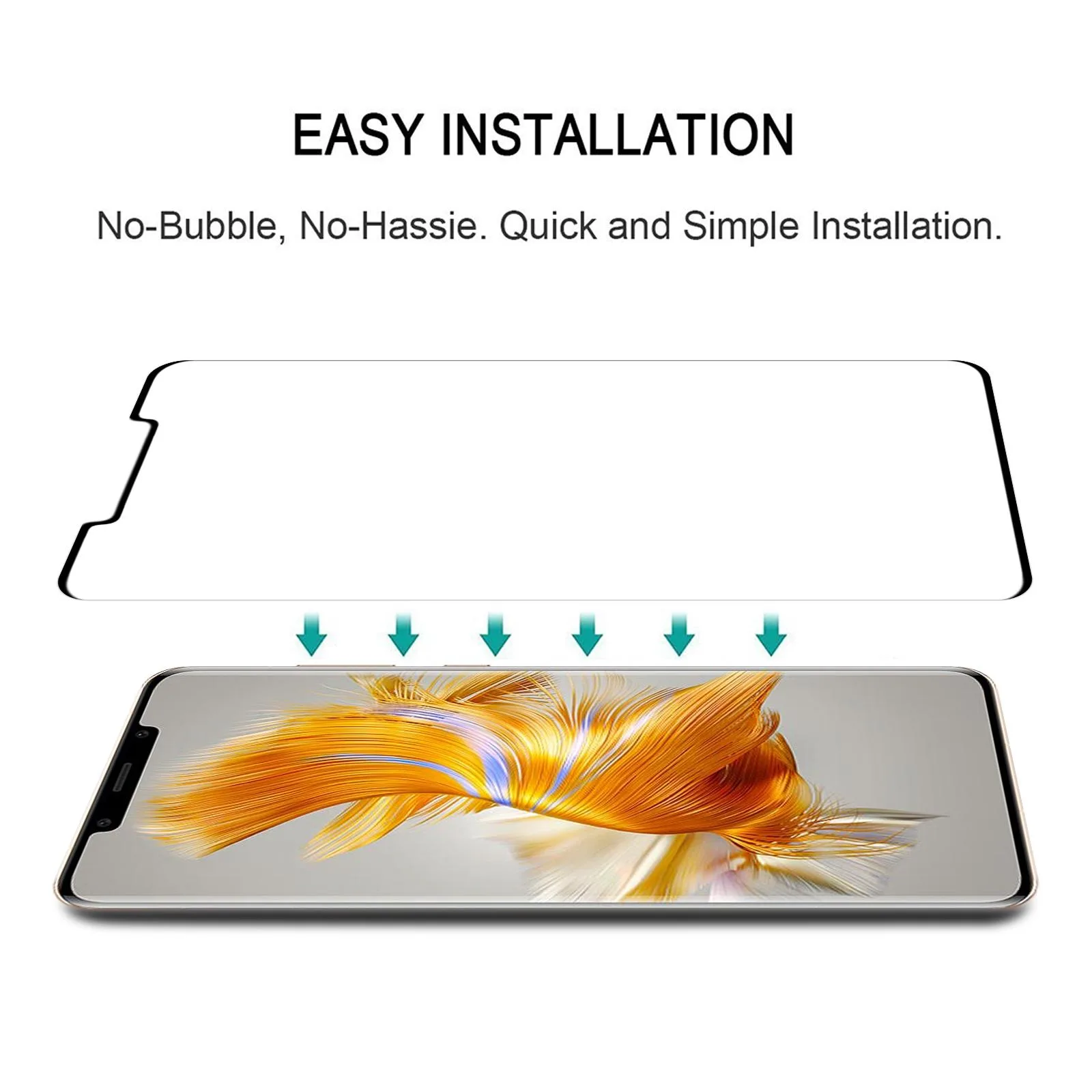 3D Curved Edge Full Screen Tempered Glass Film For Huawei Mate 50 Pro / Mate 50 RS Porsche Design