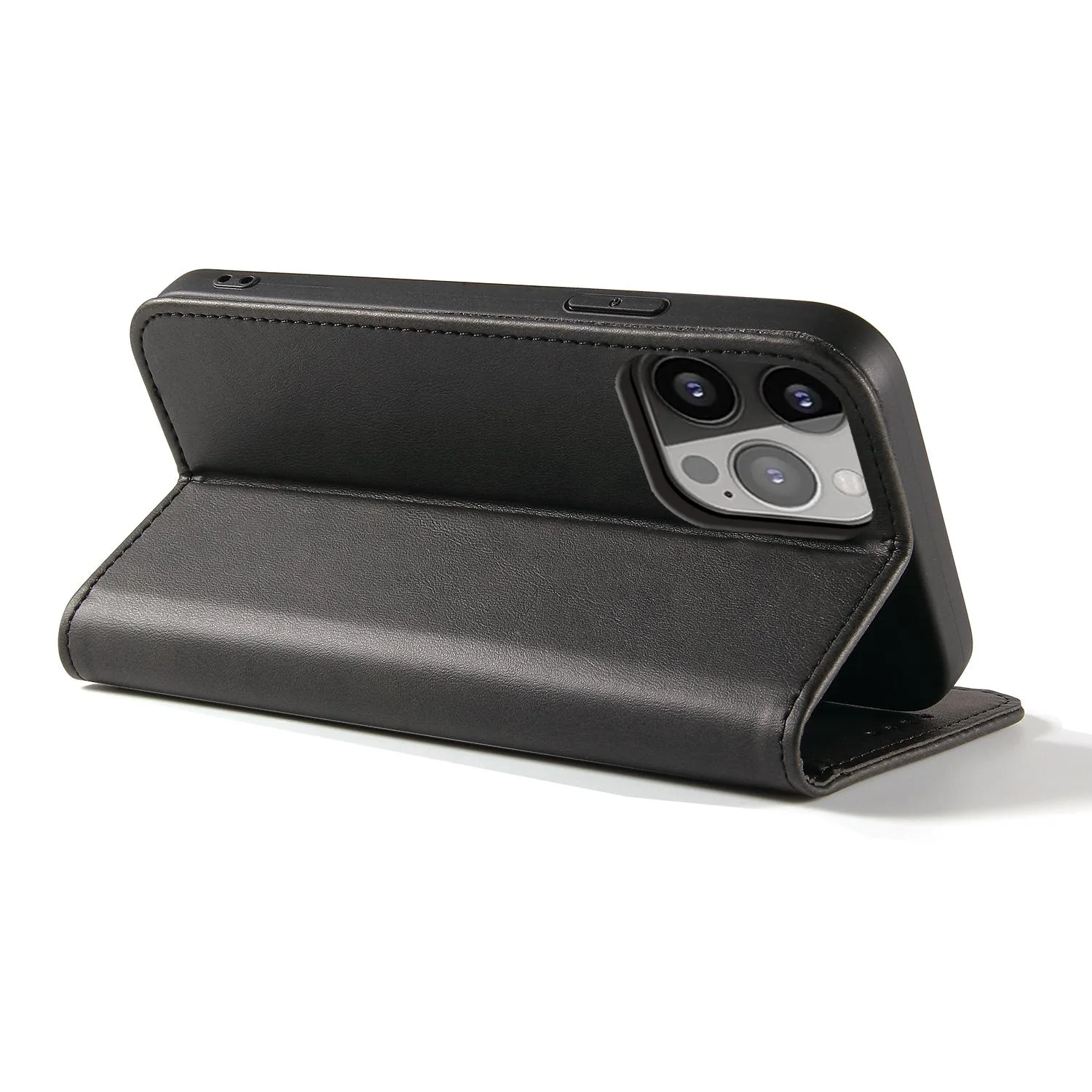 For iPhone 14 Pro Calf Texture Magnetic Flip Leather Phone Case