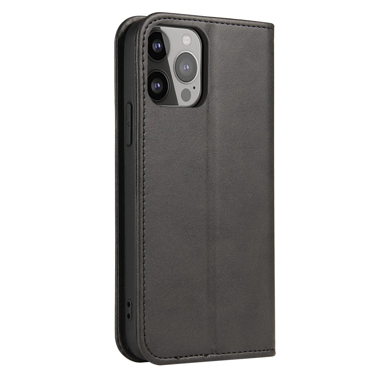 For iPhone 14 Pro Calf Texture Magnetic Flip Leather Phone Case