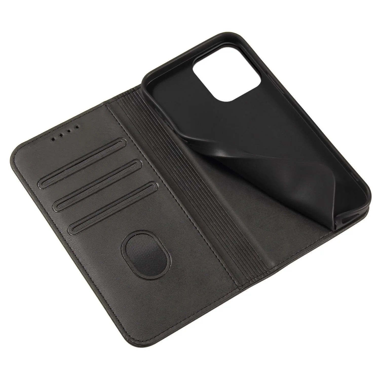 For iPhone 14 Pro Calf Texture Magnetic Flip Leather Phone Case