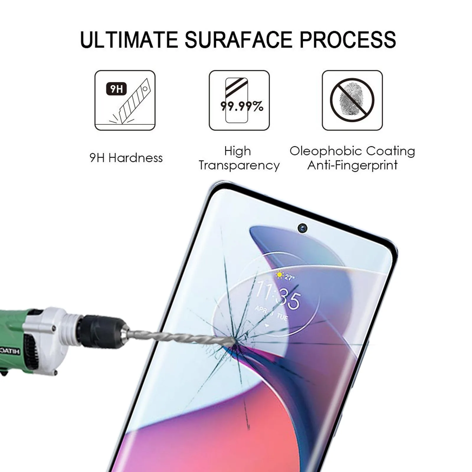 3D Curved Edge Full Screen Tempered Glass Film For Motorola Moto S30 Pro / Edge 30 Fusion