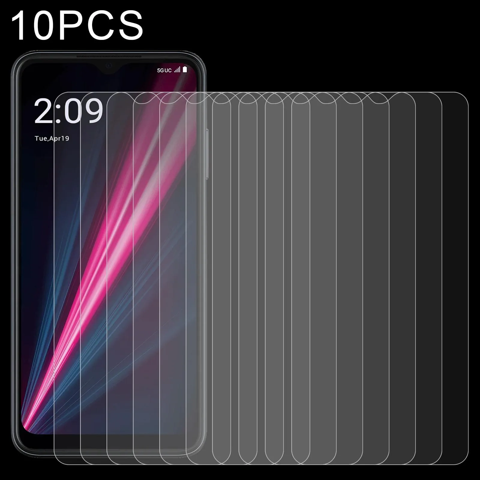 For T-Mobile REVVL 6 Pro 5G 10 PCS 0.26mm 9H 2.5D Tempered Glass Film