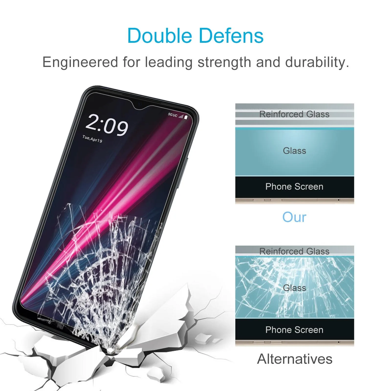 For T-Mobile REVVL 6 Pro 5G 10 PCS 0.26mm 9H 2.5D Tempered Glass Film