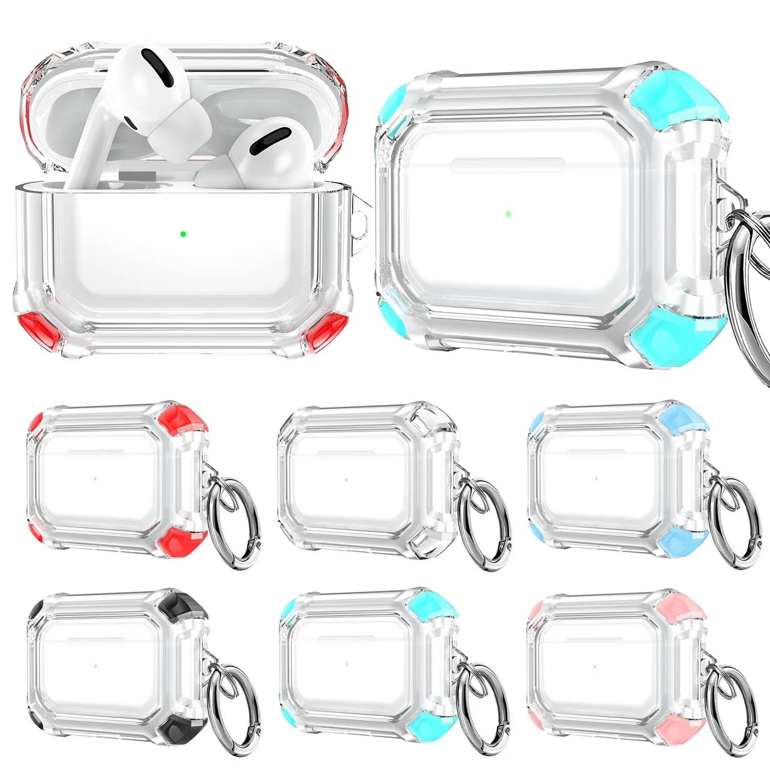 For AirPods Pro 2 Dual-color PC Shockproof Earphone Case with Hook