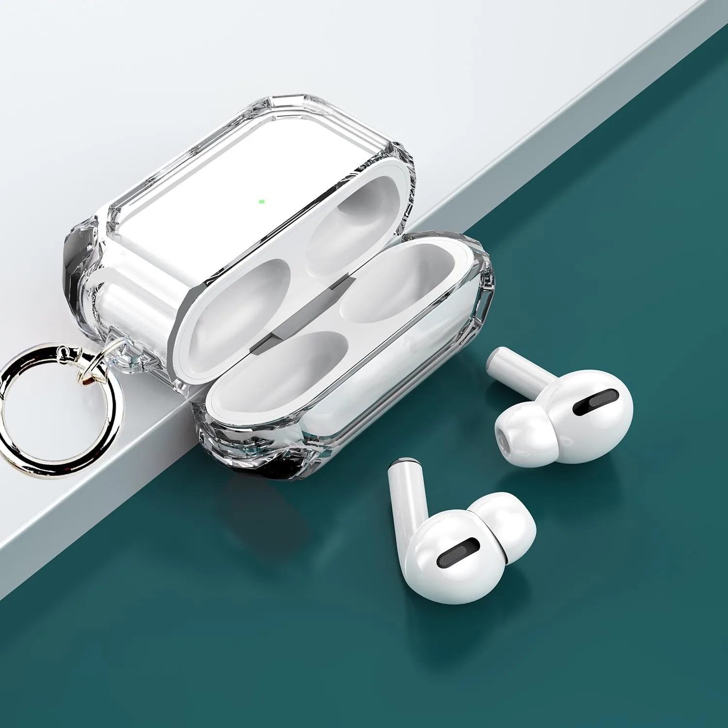 For AirPods Pro 2 Dual-color PC Shockproof Earphone Case with Hook
