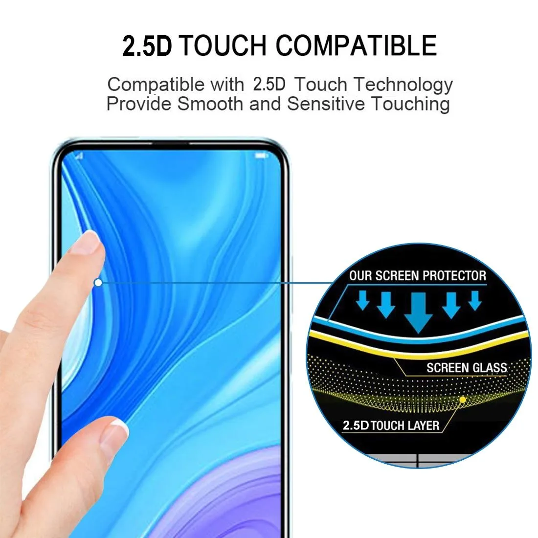 For Huawei P Smart Pro 2019 9H Surface Hardness 2.5D Full Screen Curved Tempered Glass Film