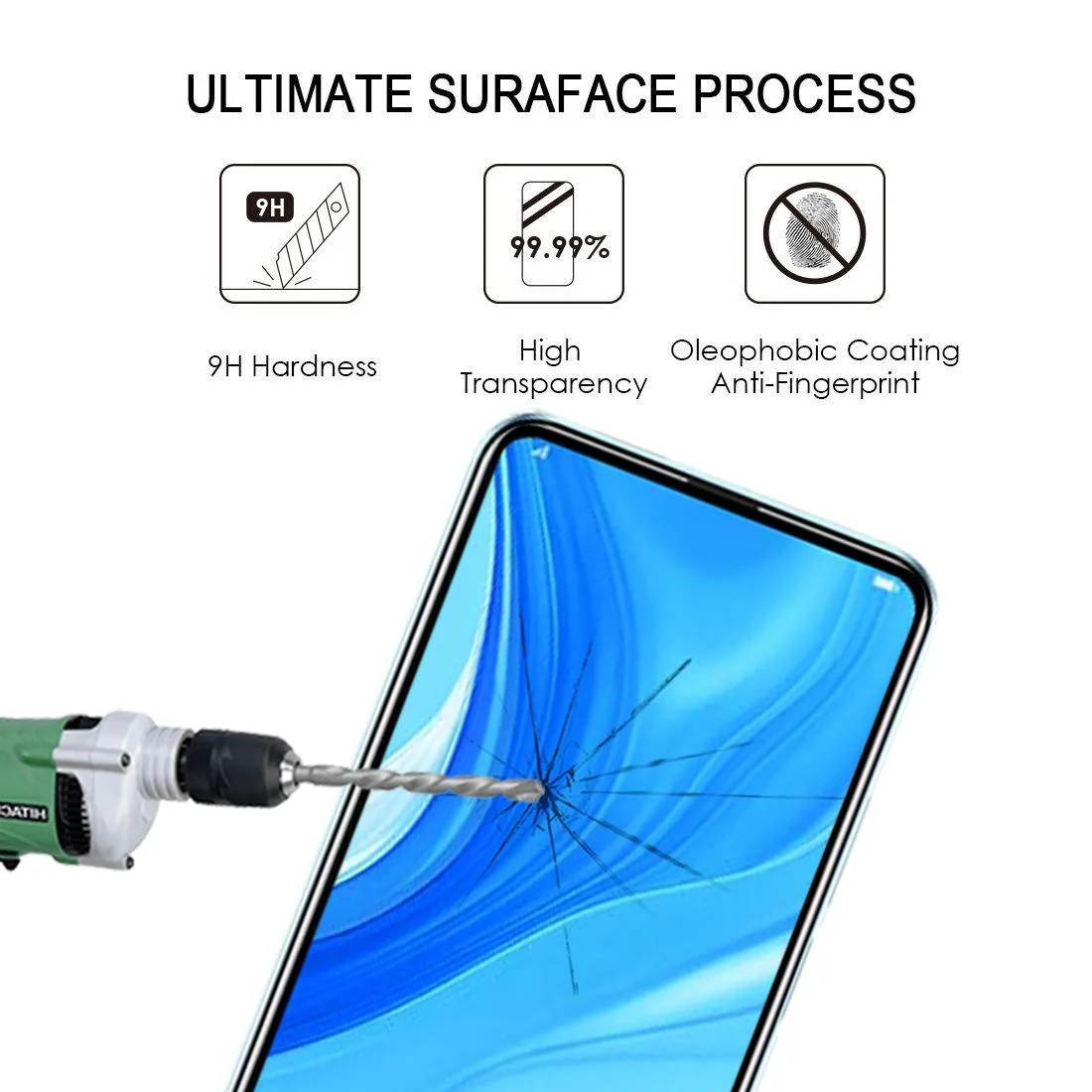 For Huawei P Smart Pro 2019 9H Surface Hardness 2.5D Full Screen Curved Tempered Glass Film