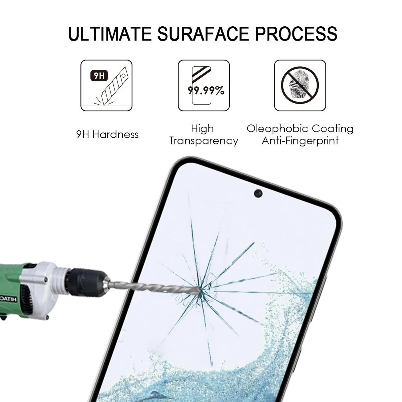 For Samsung Galaxy S23 5G / S22 5G Supports Unlocking Ultra-thin 0.18mm Full Glue Full Cover Screen Protector Tempered Glass Film