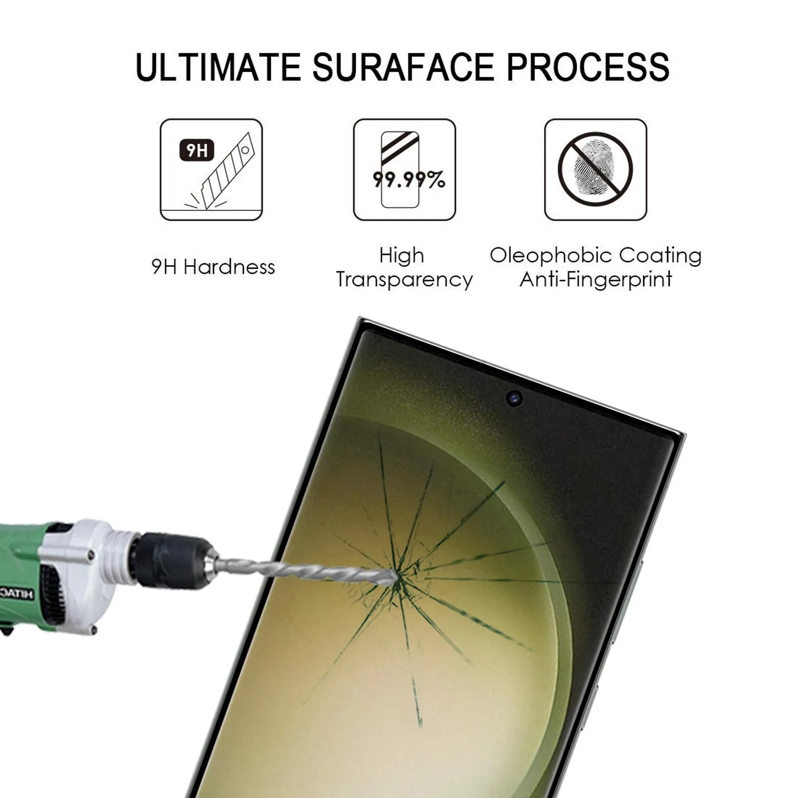 For Samsung Galaxy S23 Ultra 5G 3D Curved Edge Full Screen Full Glue Tempered Glass Film