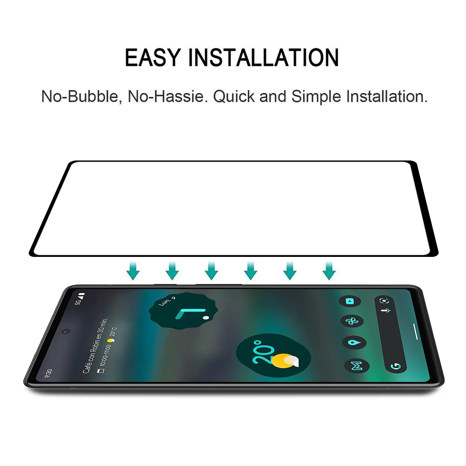 For Google Pixel 6a Full Glue Full Cover Screen Protector Tempered Glass Film