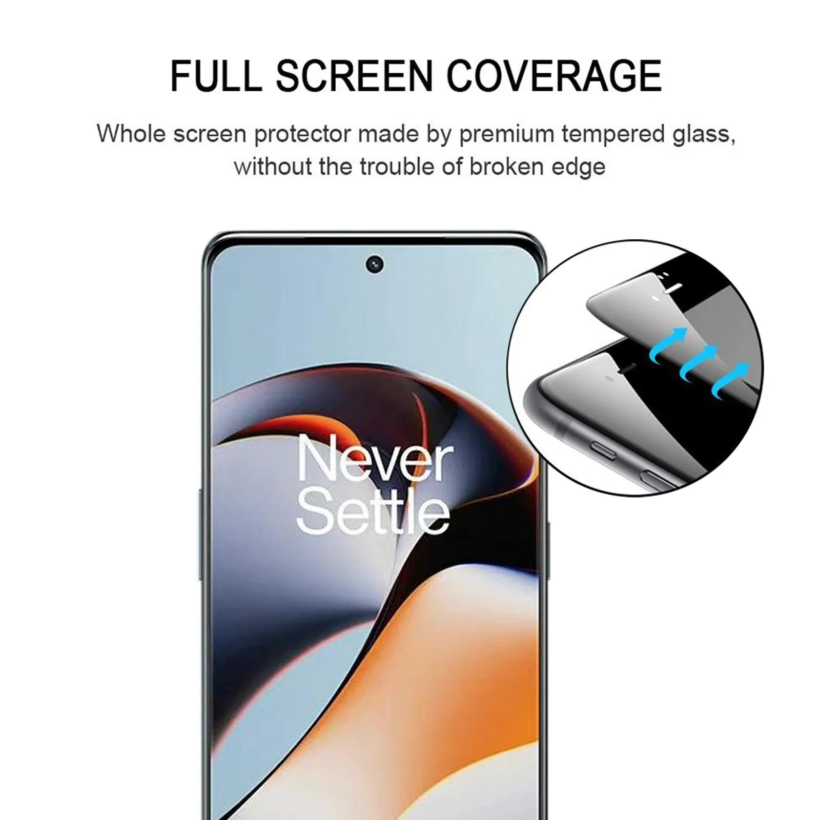 For OnePlus 11R 3D Curved Edge Full Screen Tempered Glass Film