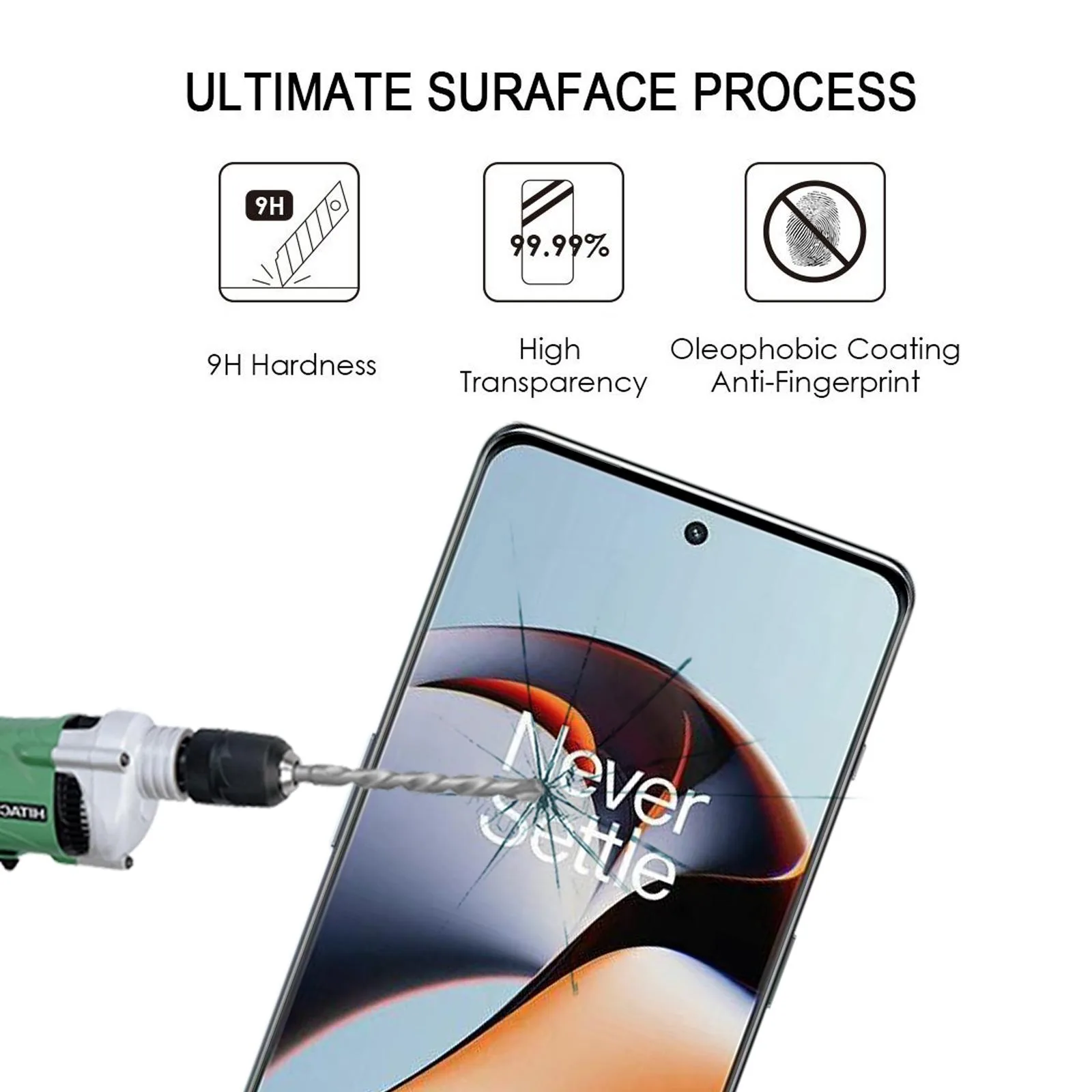For OnePlus 11R 3D Curved Edge Full Screen Tempered Glass Film