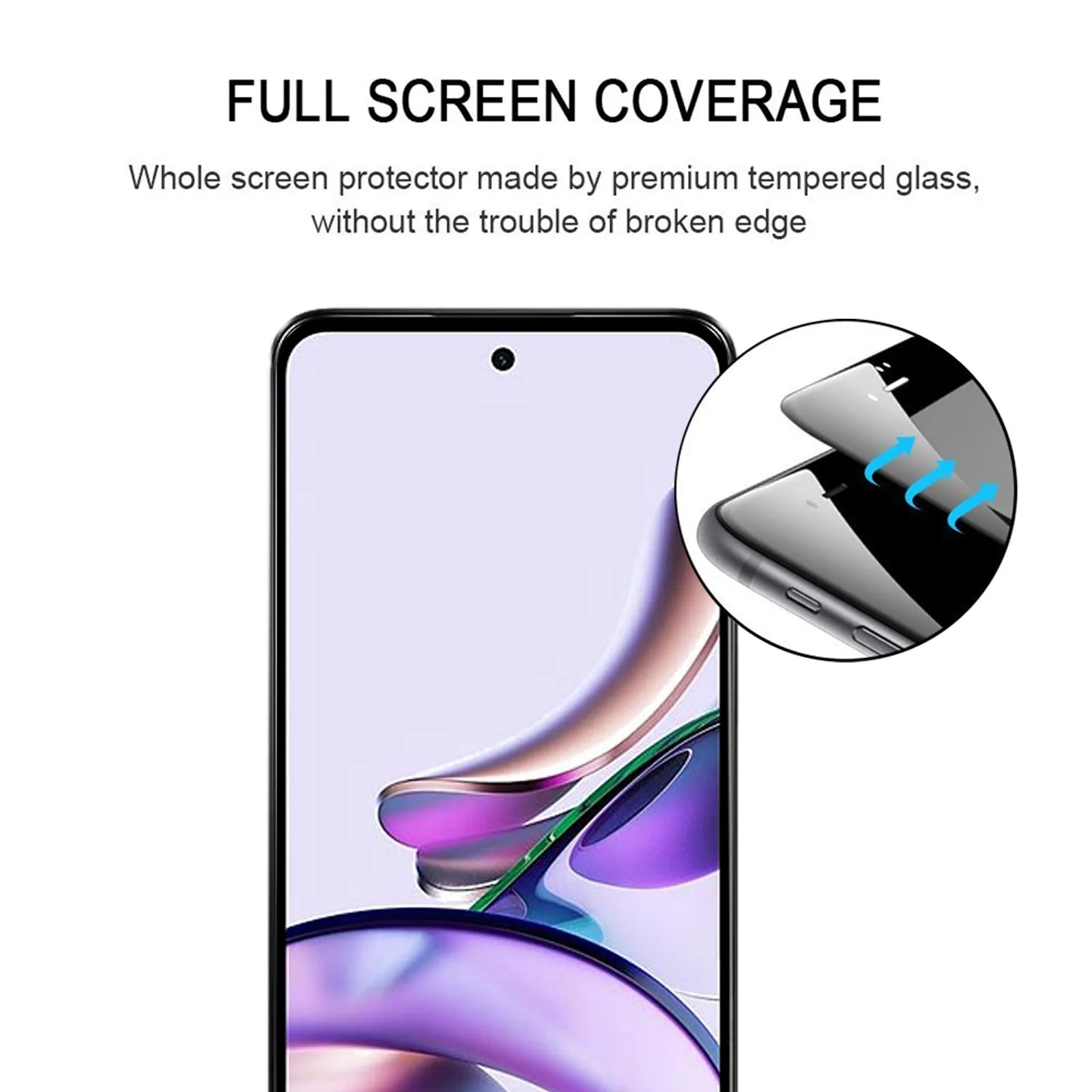 For Motorola Moto G13 Full Glue Full Cover Screen Protector Tempered Glass Film