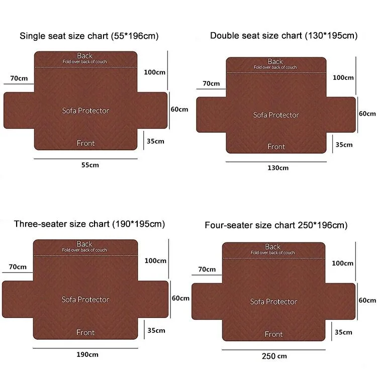 Double-sided Waterproof Pet Cushion Diamond Pattern Sofa Cover, Size:190x196cm