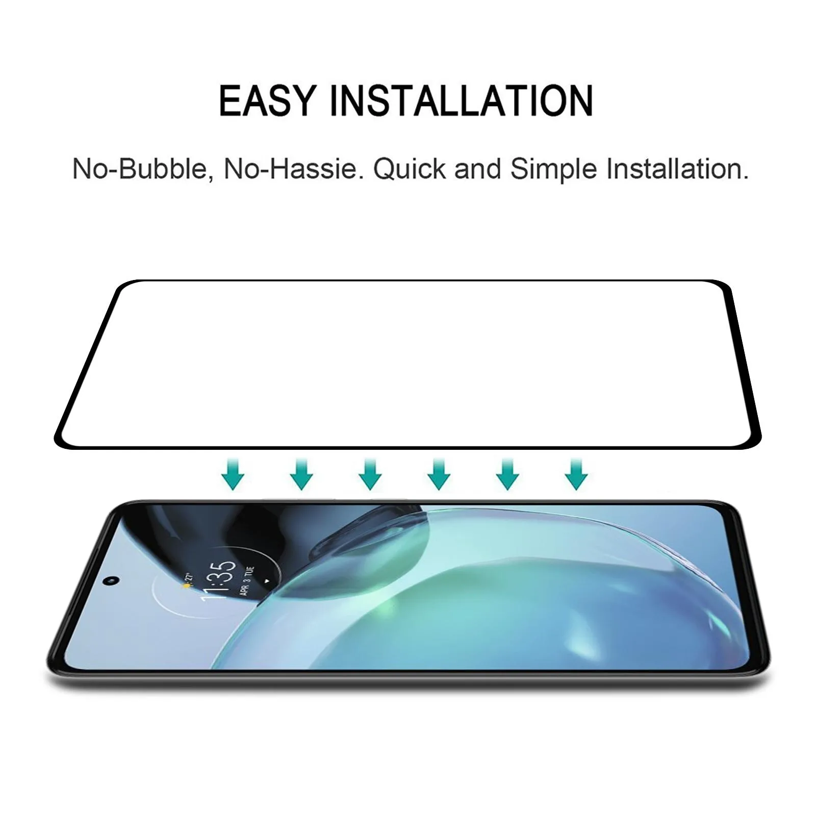 For Motorola Moto G72 Full Glue Full Cover Screen Protector Tempered Glass Film