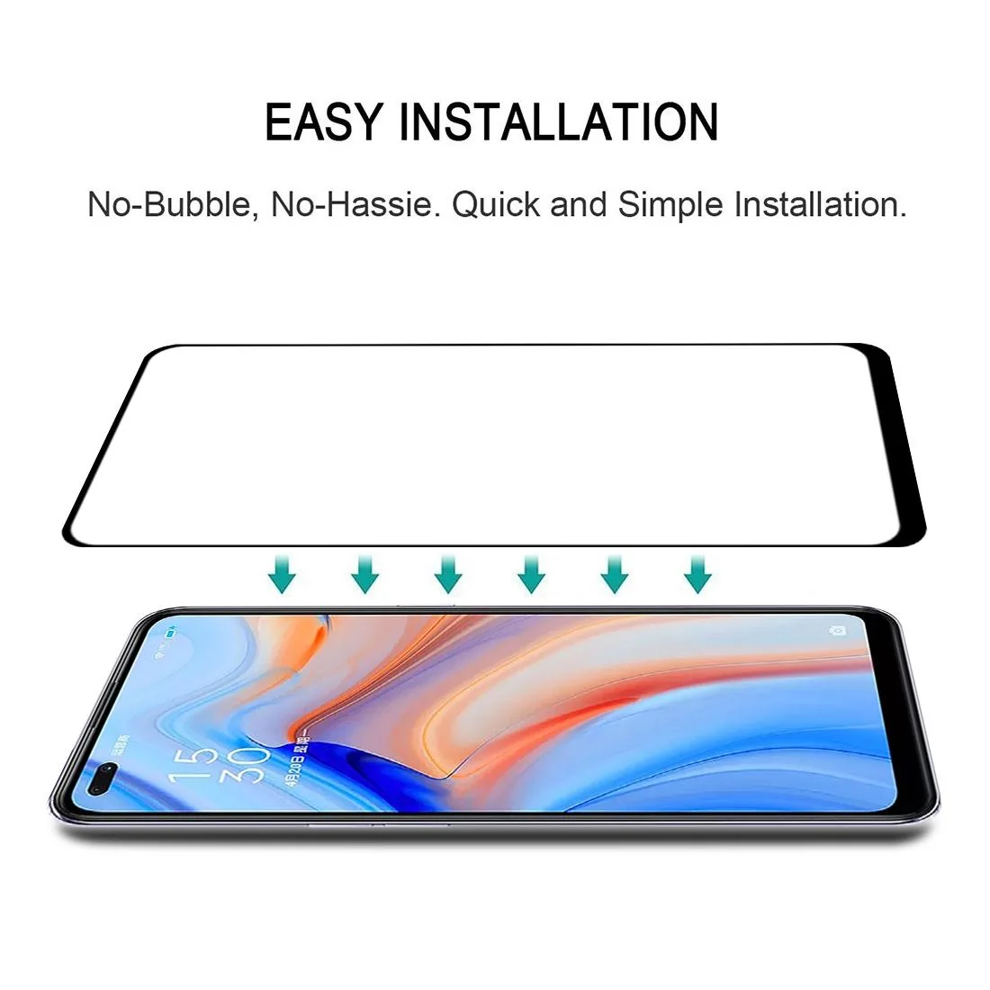 For OPPO Reno4 Full Glue Full Screen Tempered Glass Film