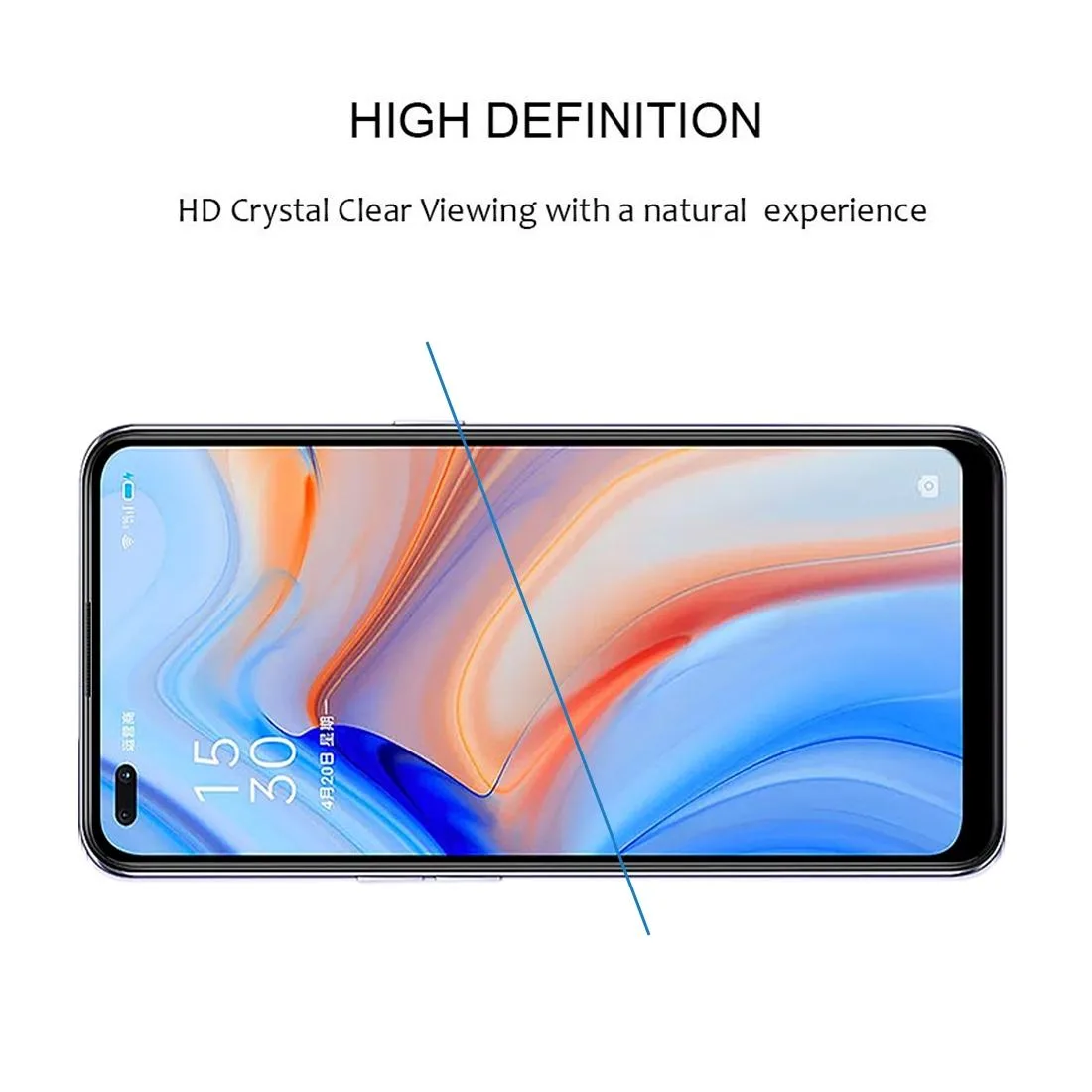 For OPPO Reno4 Full Glue Full Screen Tempered Glass Film