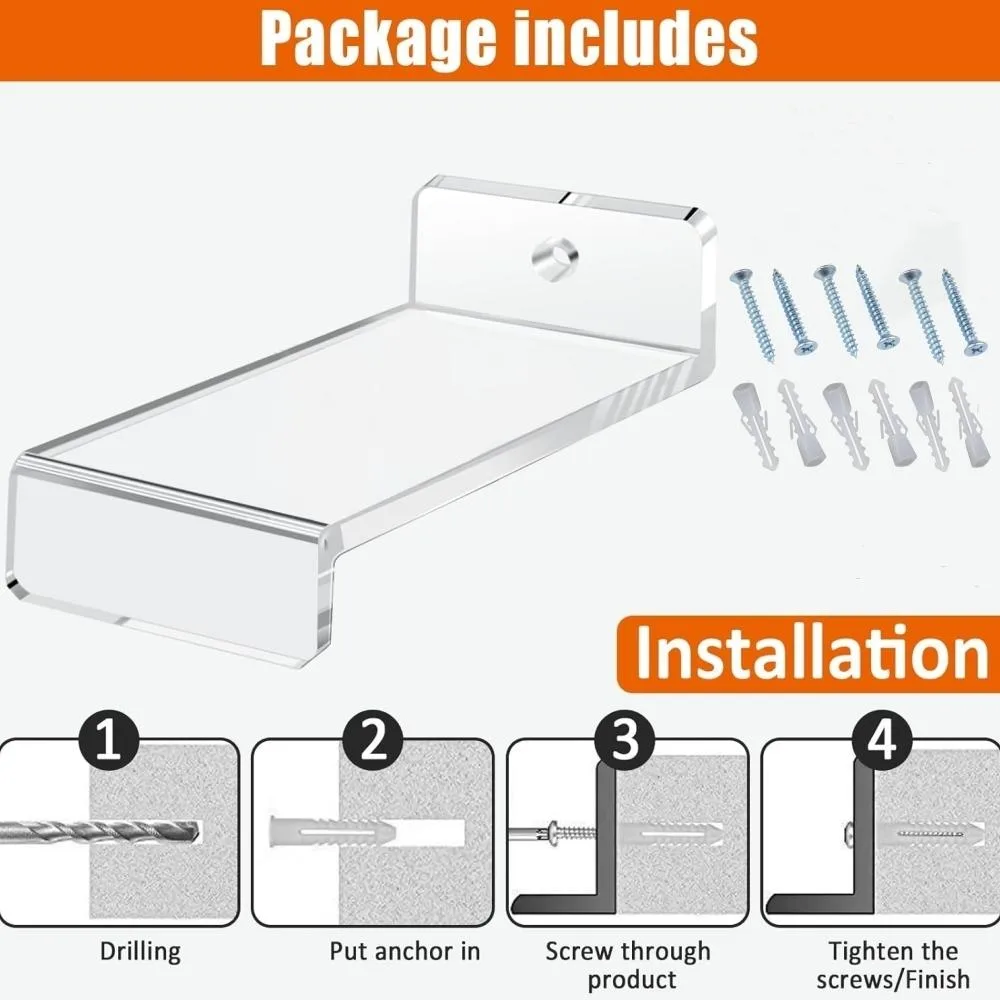 6pcs / Set Acrylic Storage Rack Anime Ornaments Wall Mounted Display Bracket
