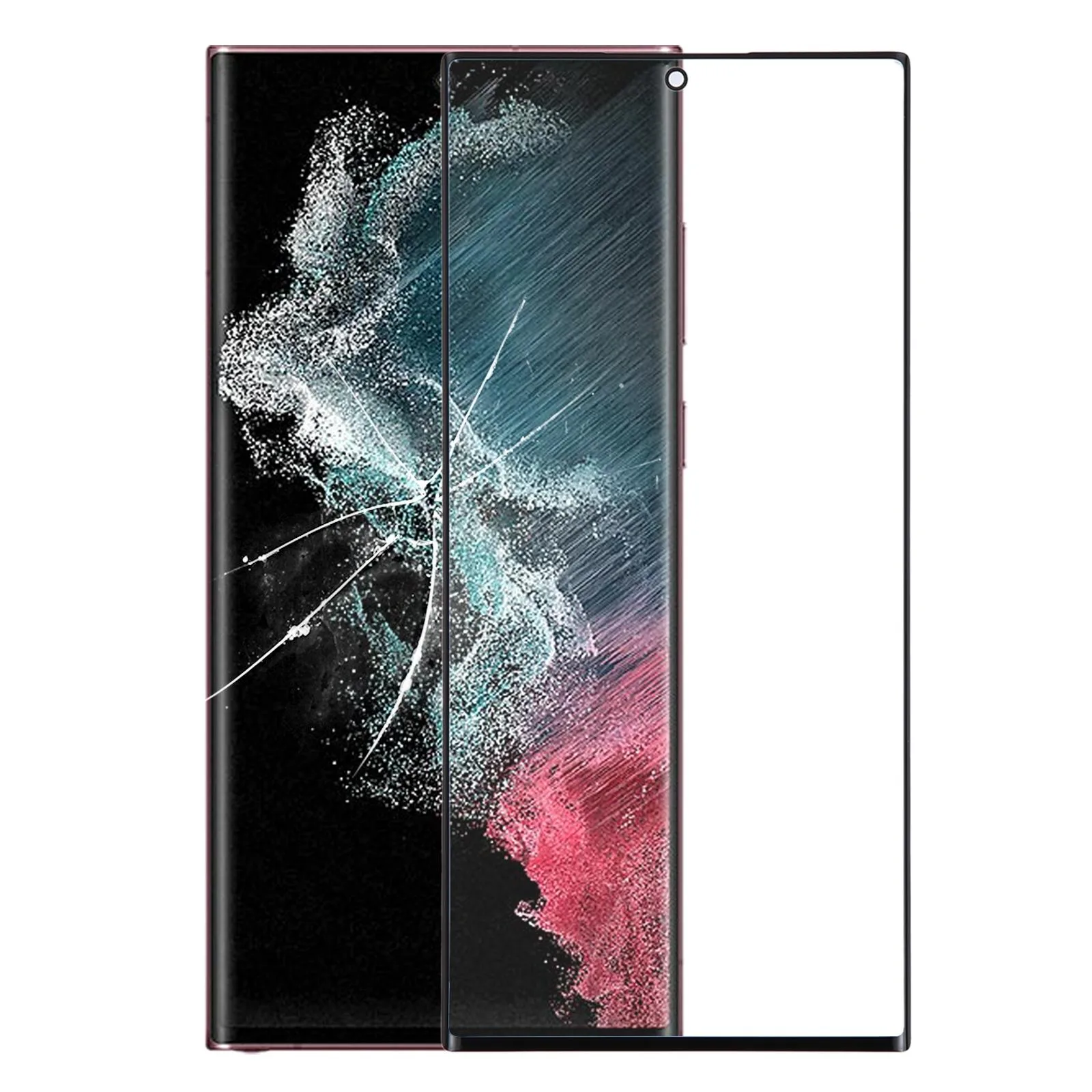 For Samsung Galaxy S22 Ultra SM-S908B Front Screen Outer Glass Lens with OCA Optically Clear Adhesive