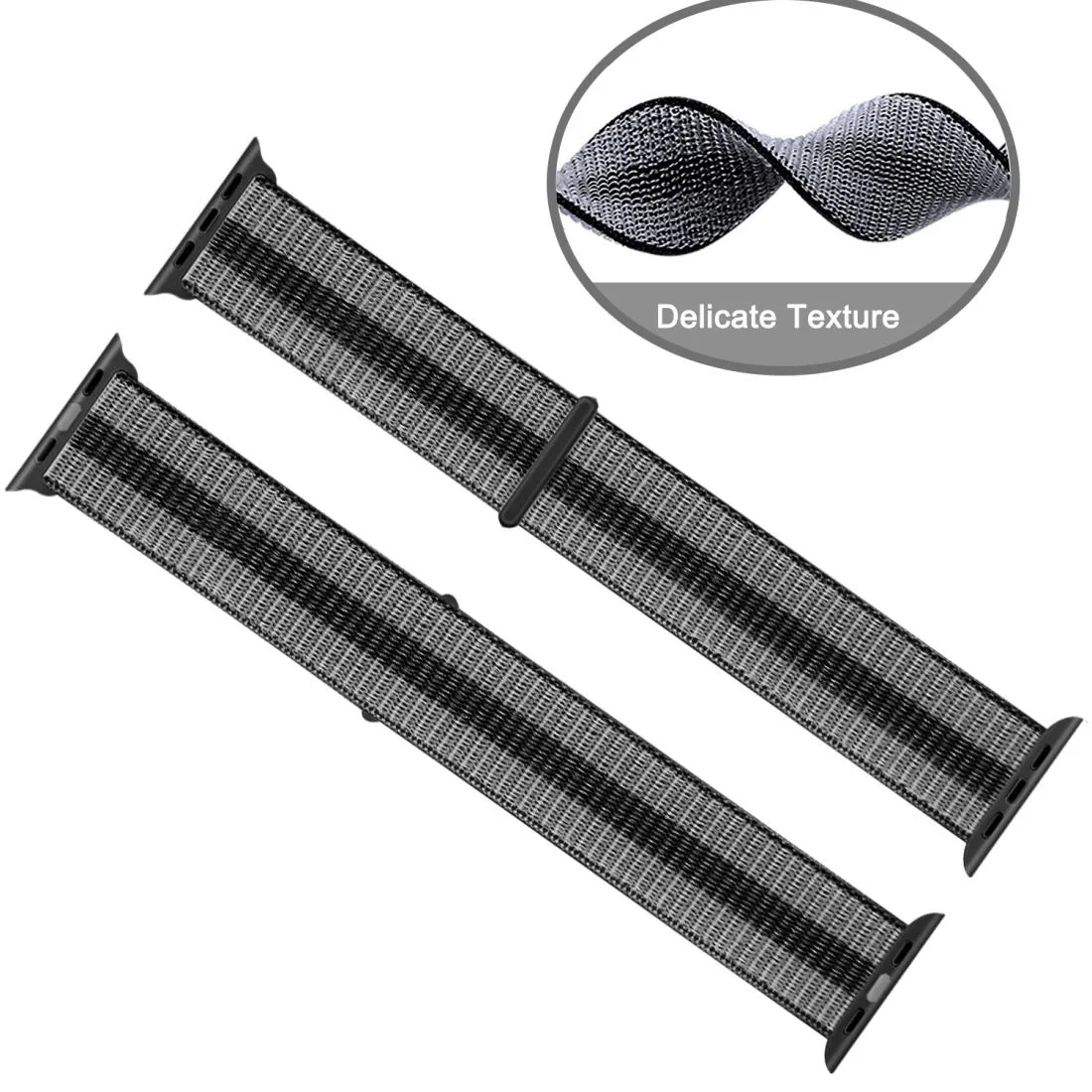 Nylon Loop Watch Band For Apple Watch Ultra 49mm&Watch Ultra 2 49mm / Series 9&8&7 45mm / SE 3&SE 2&6&SE&5&4 44mm / 3&2&1 42mm