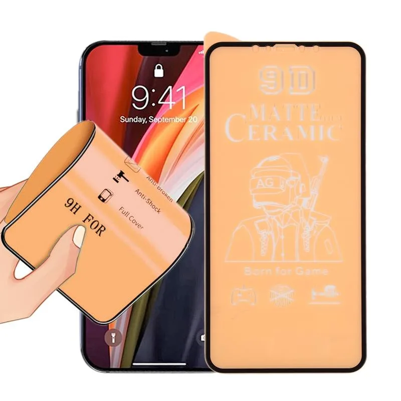 For iPhone 12 / 12 Pro 9D Full Screen Full Glue Frosted Ceramic Film