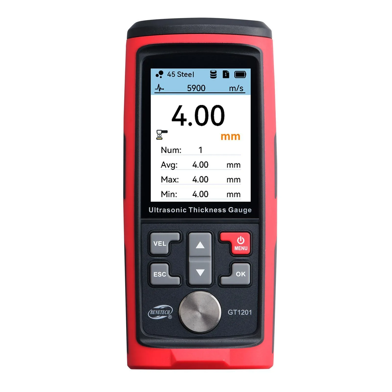 BENETECH GT1201 Ultrasonic Thickness Meter Tester Gauge, Measure Range: 1.0-300mm