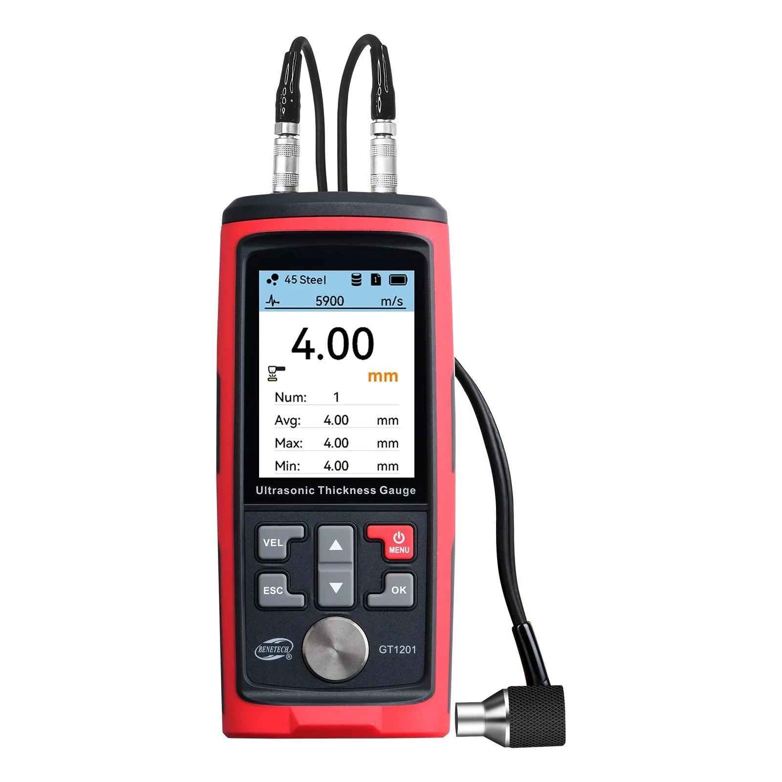 BENETECH GT1201 Ultrasonic Thickness Meter Tester Gauge, Measure Range: 1.0-300mm