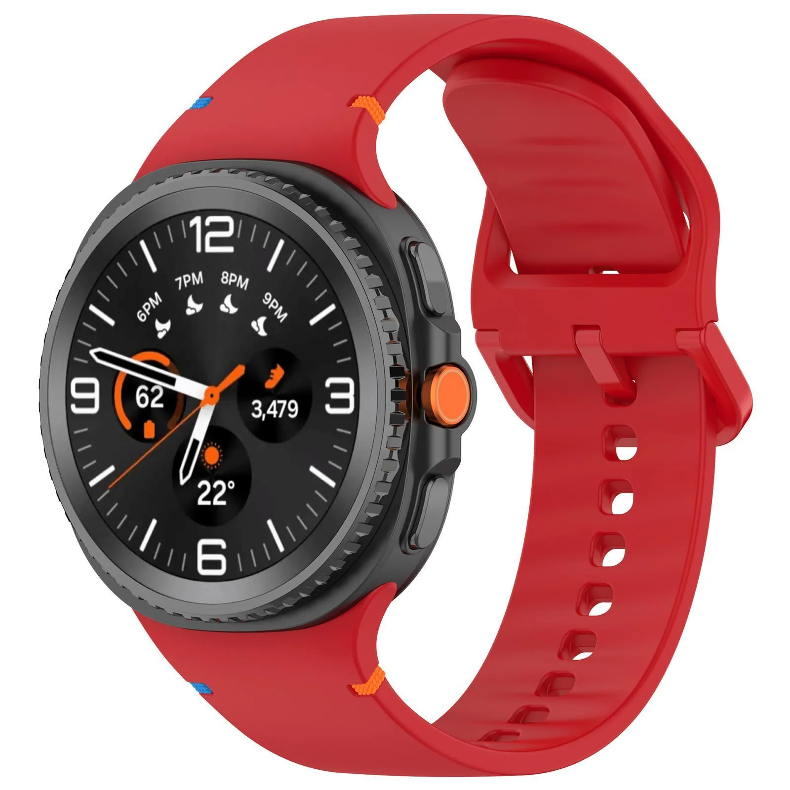 For Galaxy Watch9 / 8 / 8 Classic xDfind Stitched Solid Color Silicone Watch Band, Size:22mm