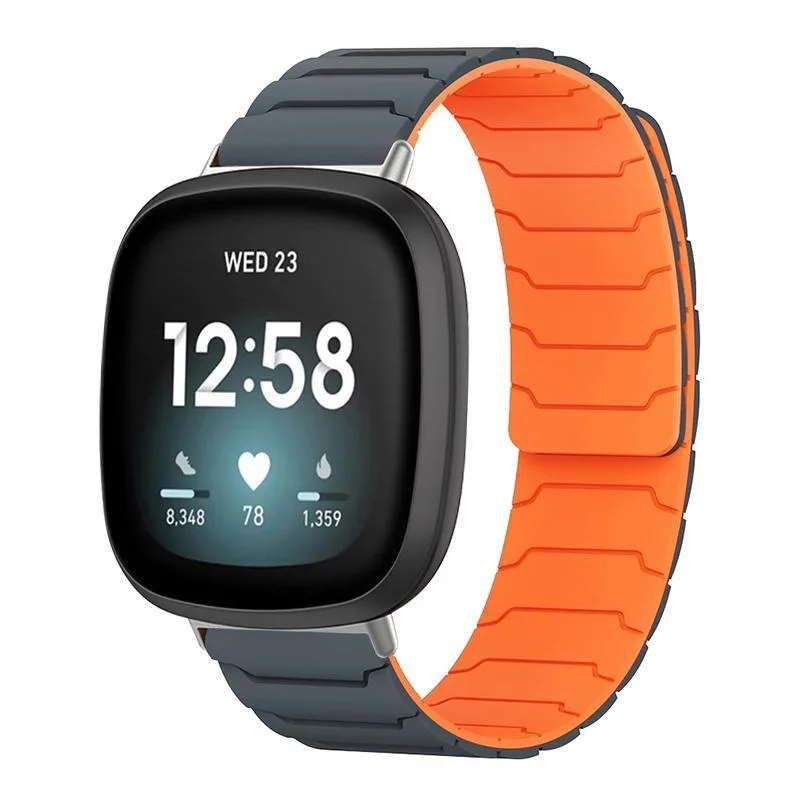 For Fitbit Versa 4 / 3 / Sense 2 / Sense xDfind Magnetic Silicone Watch Band