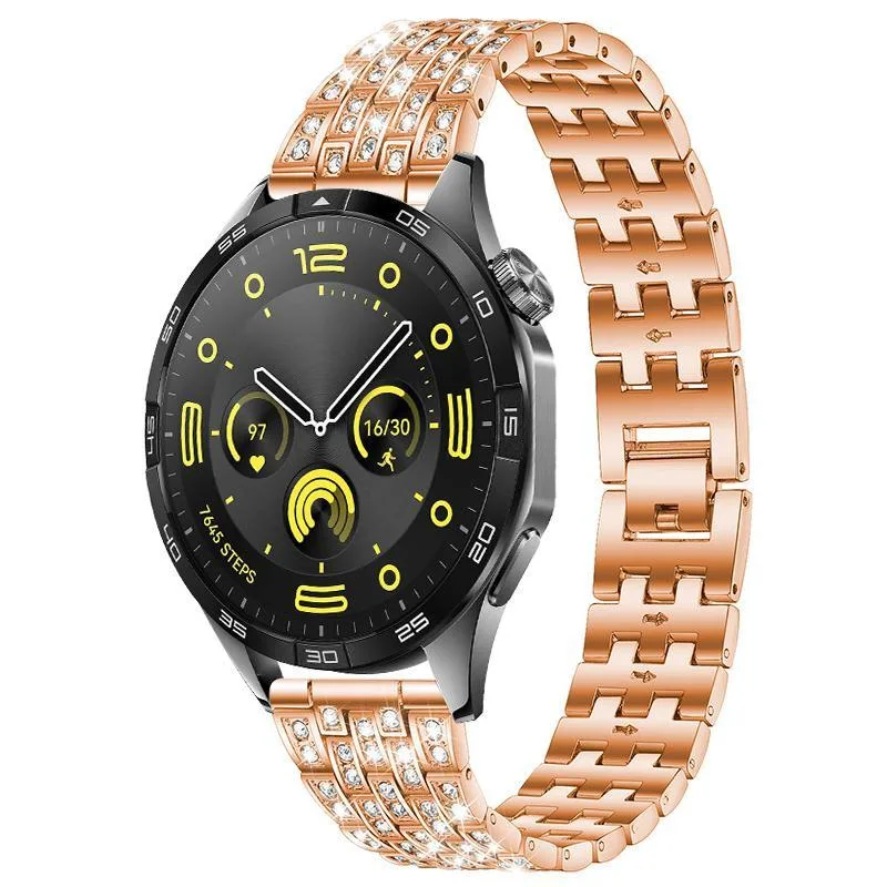 xDfind Five Beads Full Diamond Metal Watch Band