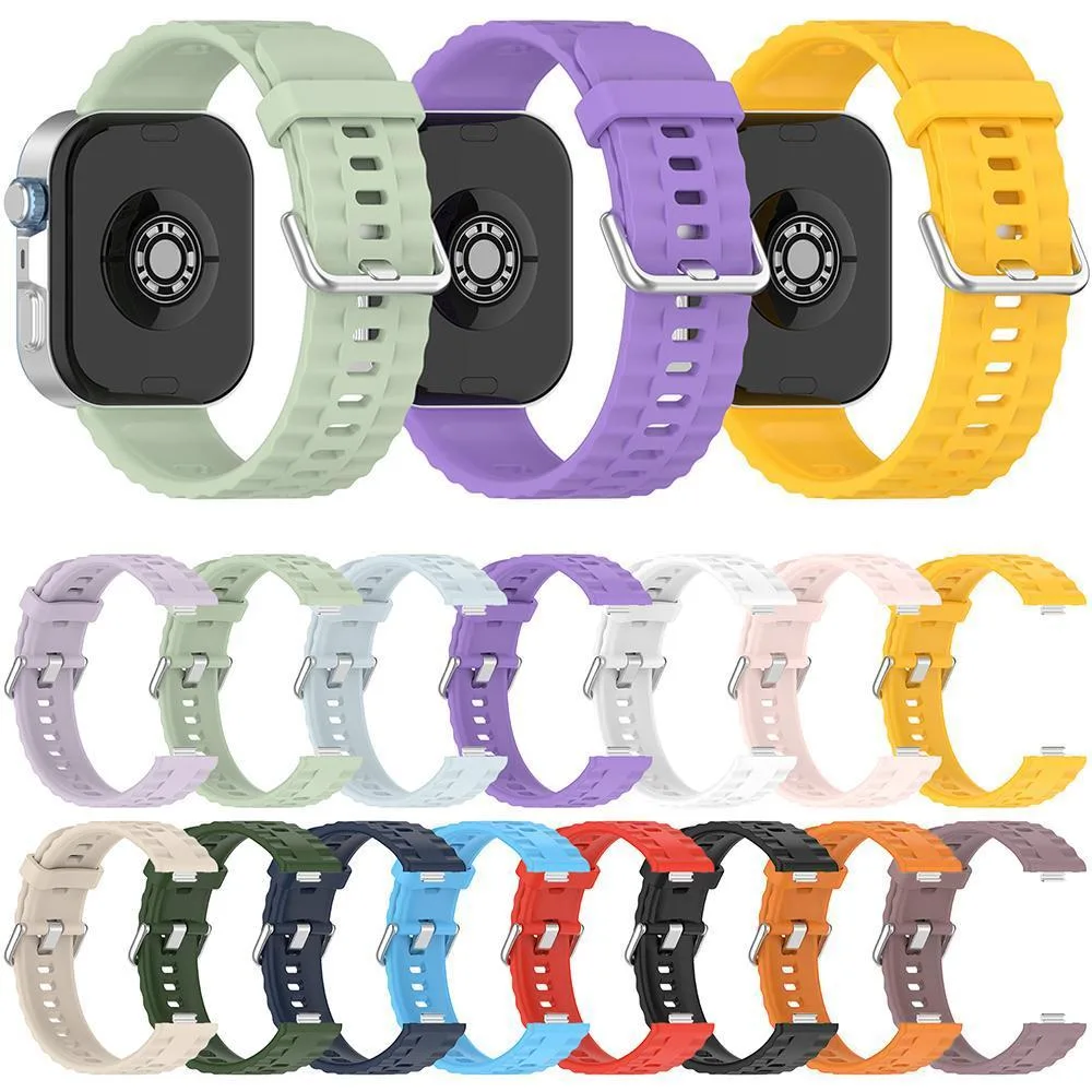 For Huawei Watch Fit4 Pro / Fit4 / Fit3 xDfind Silver Buckle Solid Color Silicone Watch Band