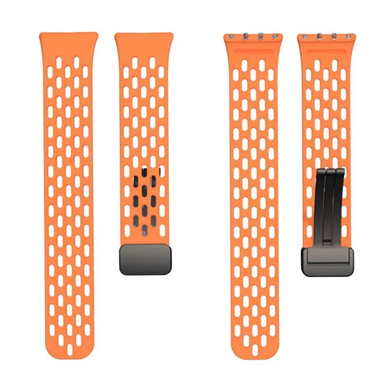 For Galaxy Fit3 xDfind Hole Style Magnetic Black Buckle Silicone Watch Band