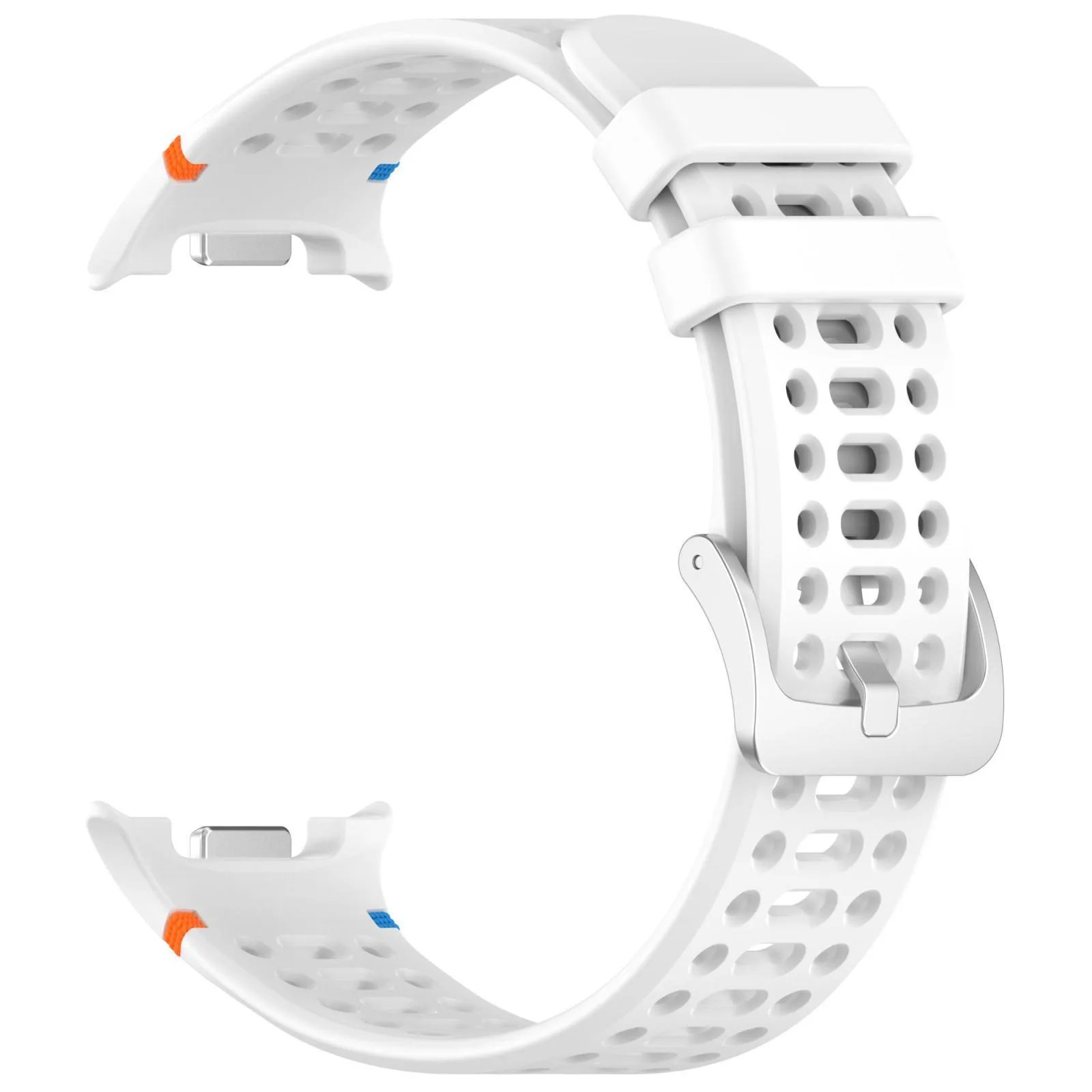 For Galaxy Watch9 / 8 / 8 Classic xDfind Alloy Silver Buckle Breathable Hole Silicone Watch Band