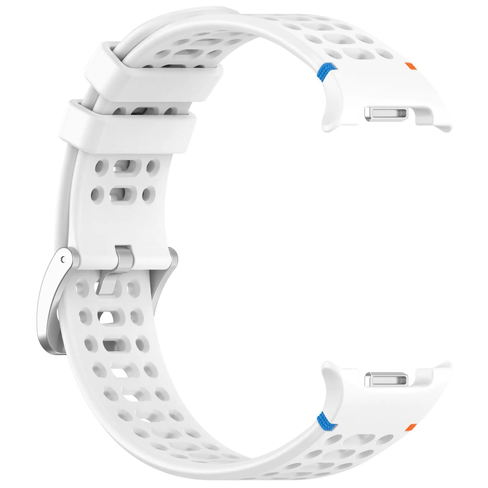For Galaxy Watch9 / 8 / 8 Classic xDfind Alloy Silver Buckle Breathable Hole Silicone Watch Band