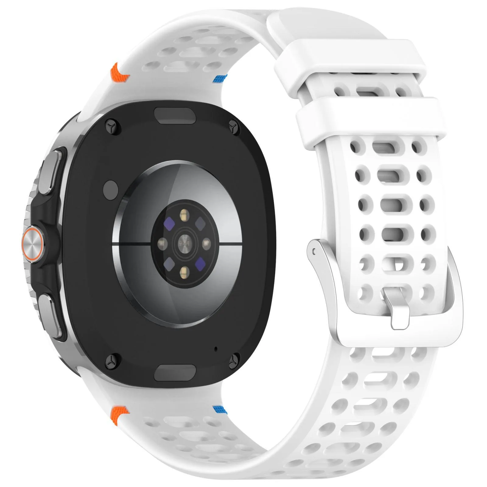 For Galaxy Watch9 / 8 / 8 Classic xDfind Alloy Silver Buckle Breathable Hole Silicone Watch Band