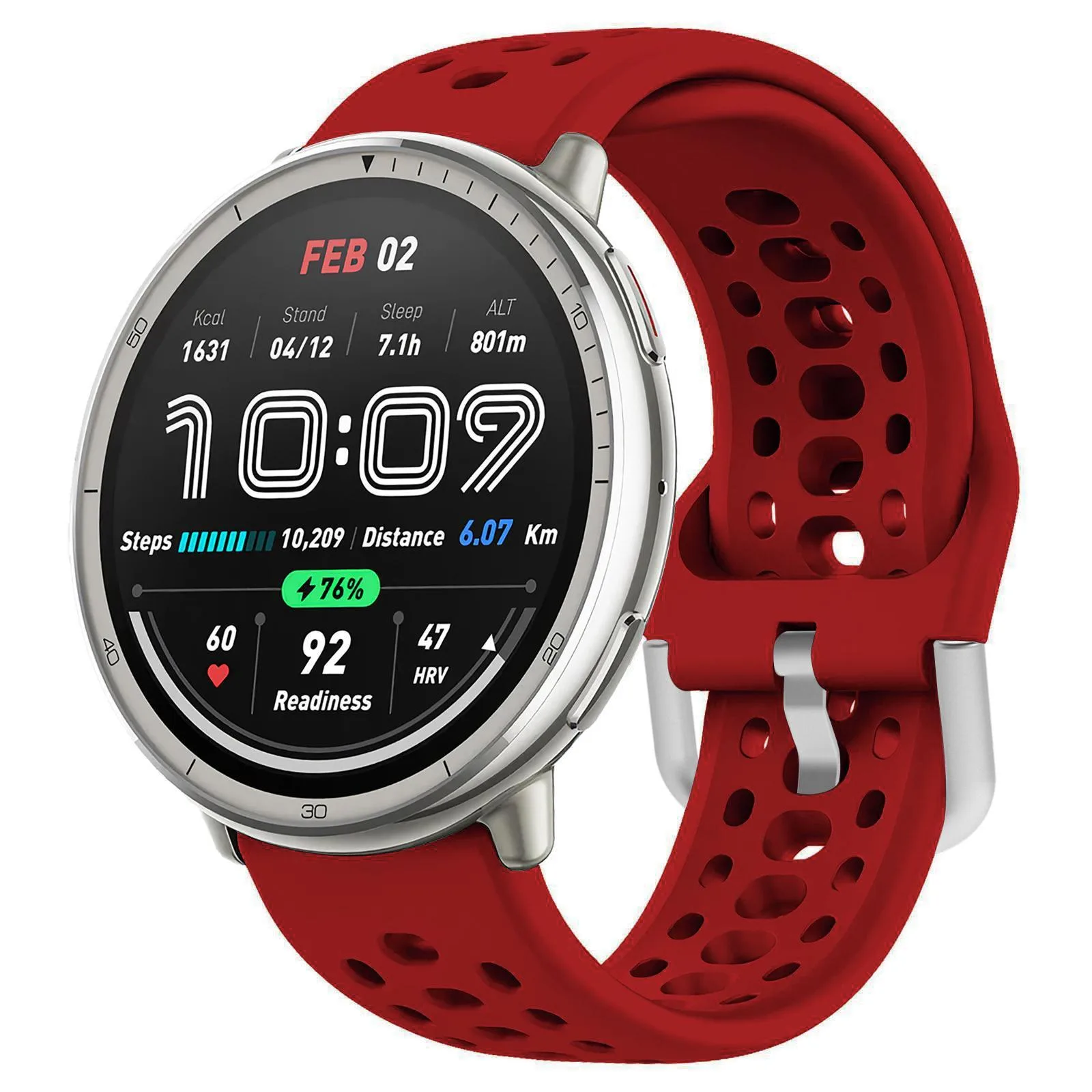 20mm xDfind Silver Buckle Silicone Sport Watch Band