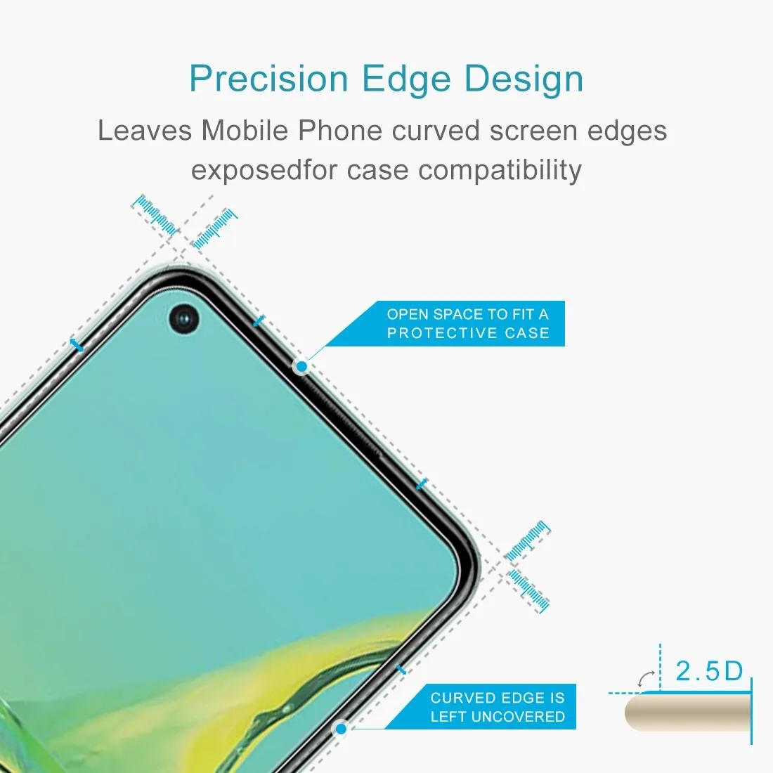 For OPPO A32 0.26mm 9H 2.5D Tempered Glass Film